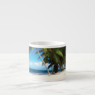 Exotic beach throw pillow espresso cup