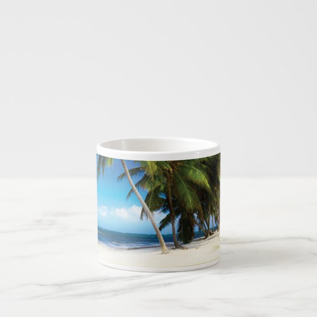 Exotic beach throw pillow espresso cup (Front)