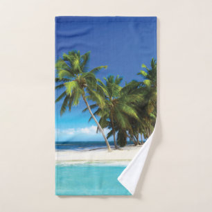 Exotic beach throw pillow hand towel