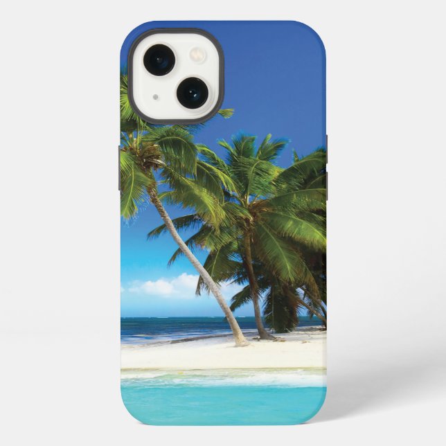 Exotic beach throw pillow iPhone case (Back)