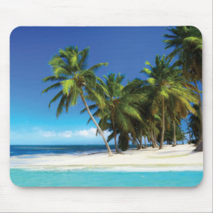 Exotic beach throw pillow mouse pad