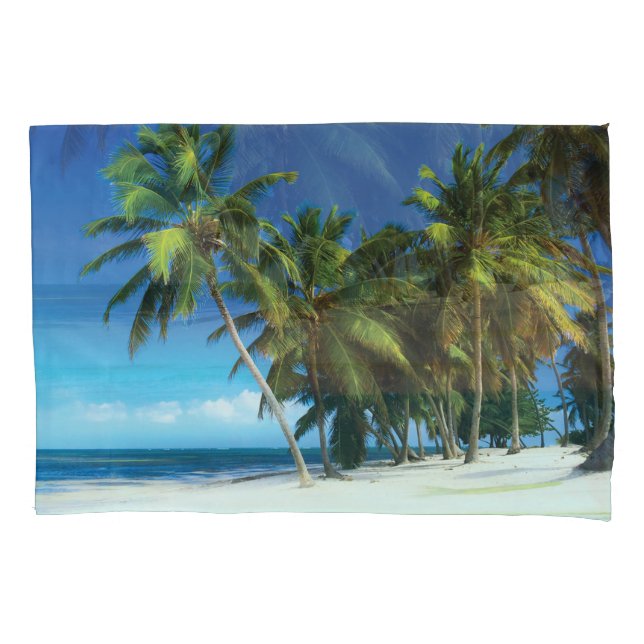 Exotic beach throw pillow pillowcase (Front)
