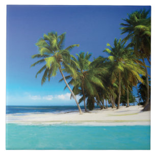 Exotic beach throw pillow tile