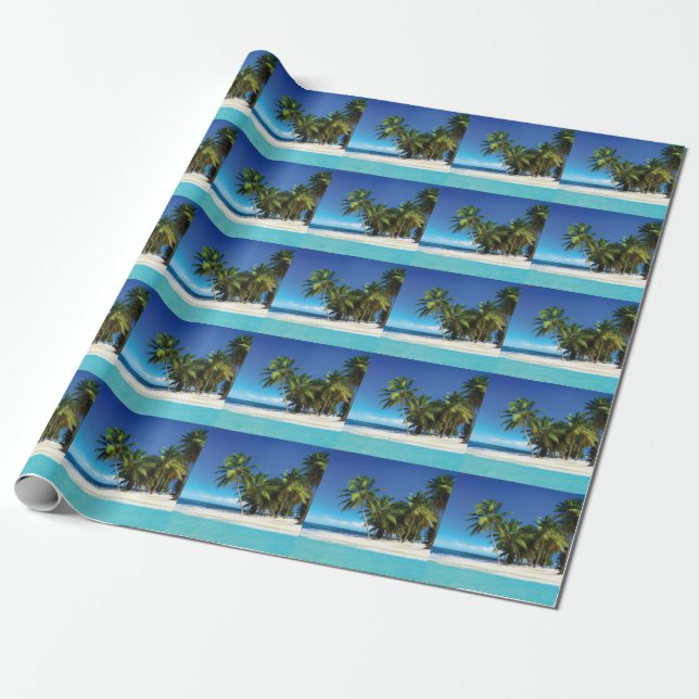 Exotic beach throw pillow wrapping paper (Unrolled)