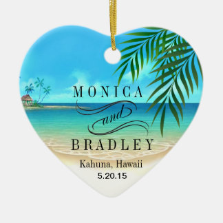 Exotic Beach Tropical Destination Wedding Ceramic Ornament