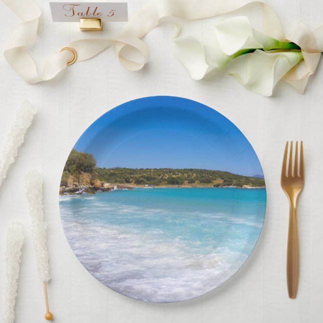Exotic Beach Tropical Island Paradise Paper Plate (Wedding)