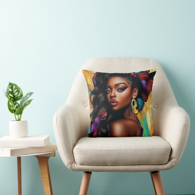 Exotic Beauty4 Throw Pillow (Chair)