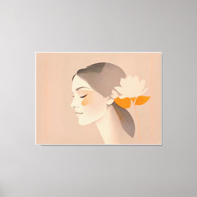 Exotic beauty - Colorful pencil portrait Canvas Print (Front)