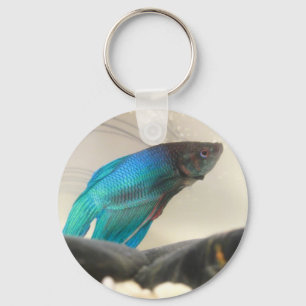 Exotic Betta Fish Closeup Keychain
