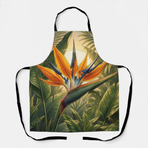 Exotic Bird of Paradise Tropical Jungle Sunset Apron