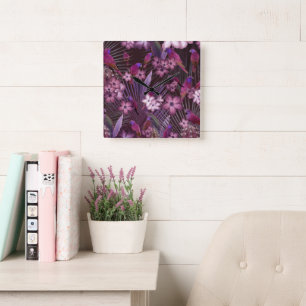 Exotic Bird Paradise 1 #art #tropical Square Wall Clock