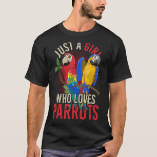 Exotic Bird Parrot  Girls Women Tropical Macaw Par T-Shirt