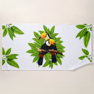 Exotic Birds Beach Towel