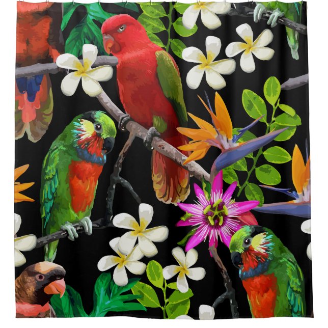 Exotic Birds Beautiful Flowers Pattern (Front)
