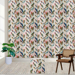 Exotic Birds Chinoiserie Pattern Tile