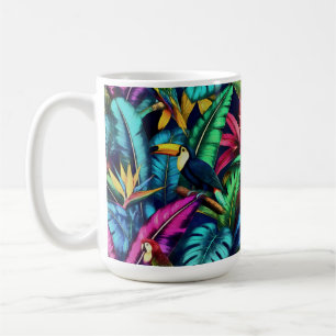 Exotic Birds Jungle Dreams Seamless Surface Patter Coffee Mug