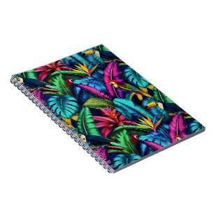 Exotic Birds Jungle Dreams Seamless Surface Patter Notebook