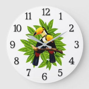 Exotic Birds Large Clock