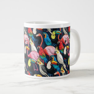 Exotic birds large coffee mug