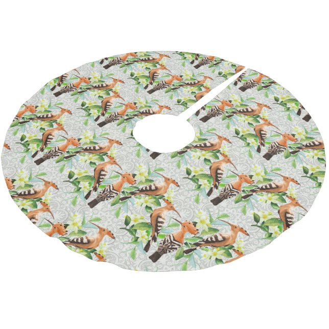 Exotic Birds On Lace Brushed Polyester Tree Skirt (Angled)