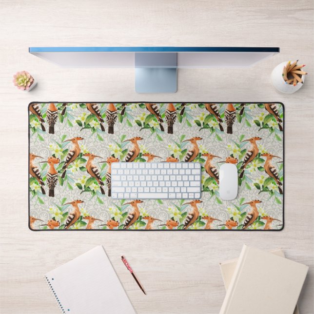 Exotic Birds On Lace Desk Mat (Office 1)