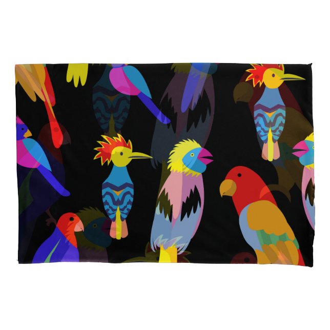 Exotic Birds Paradise Toucan Pattern Pillowcase (Front)