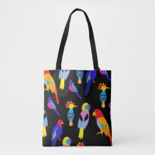 Exotic Birds Paradise Toucan Pattern Tote Bag