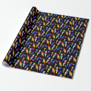 Exotic Birds Paradise Toucan Pattern Wrapping Paper
