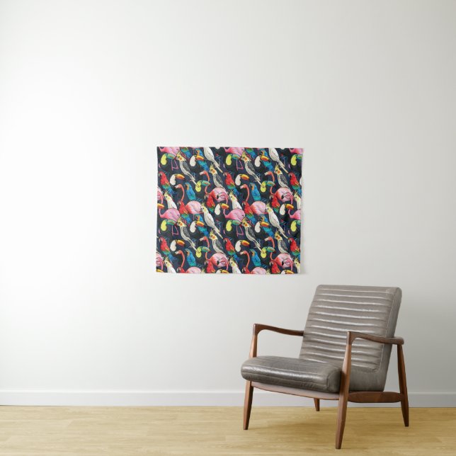 Exotic birds tapestry (In Situ (Horizontal))