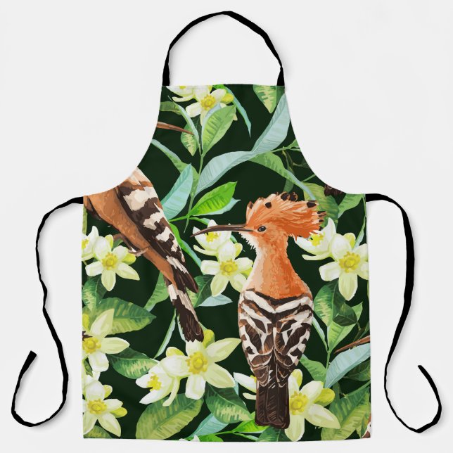 Exotic Birds: Tropical Vintage Print Apron (Front)
