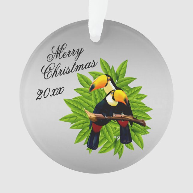 Exotic Birds with Date Ornament (Front)
