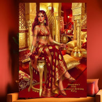 Exotic Birthday Red Gold Moroccan Themed Party