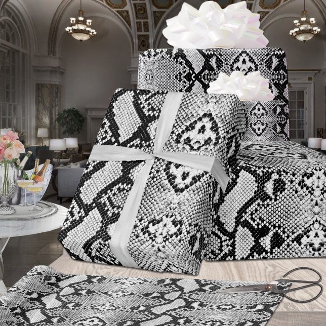 Exotic Black & White Python Snakeskin Wrapping Paper (Creator Uploaded)
