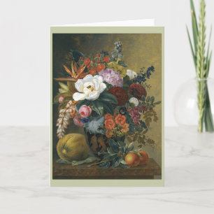 Exotic blooms in a Grecian vase Card