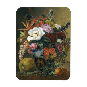 Exotic blooms in a Grecian vase Magnet