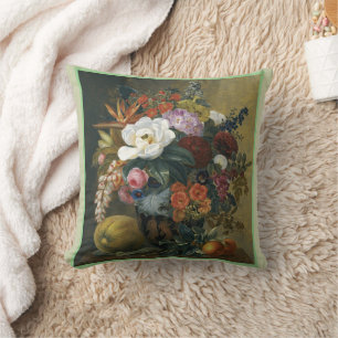 Exotic blooms in a Grecian vase Throw Pillow