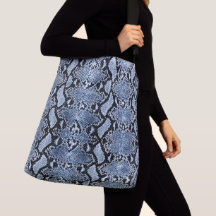 Exotic Blue Denim Python Snakeskin Crossbody Bag