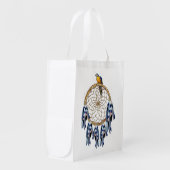 Exotic Blue Dream Catcher Family gift Reusable Grocery Bag (Front Side)