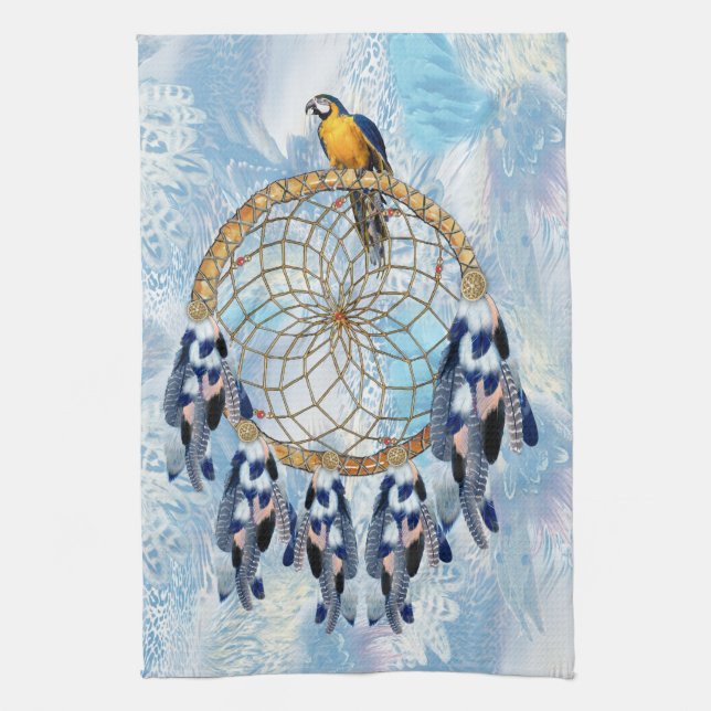 Exotic Blue Dream Catcher Home Decor Kitchen Towel (Vertical)