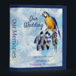 Exotic Blue Dream Catcher Mini Binder<br><div class="desc">A dream catcher that includes the round circle of bamboo and red beads in the web with blue exotic-parrot bird tone feathers on a soft blues feather background to personalize for our wedding photos</div>