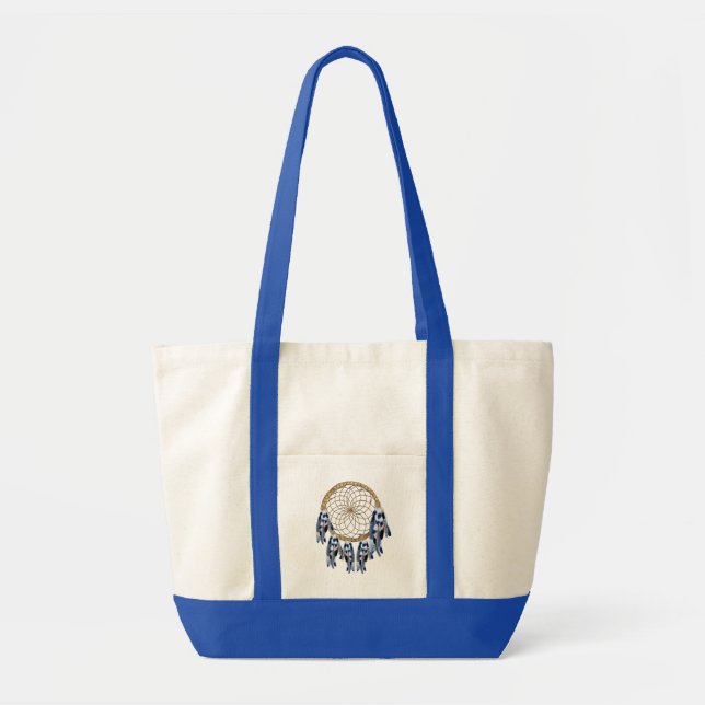 Exotic Blue Dream Catcher Tote Bag (Front)