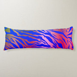 Exotic Blue & Pink Tiger Print Body Pillow