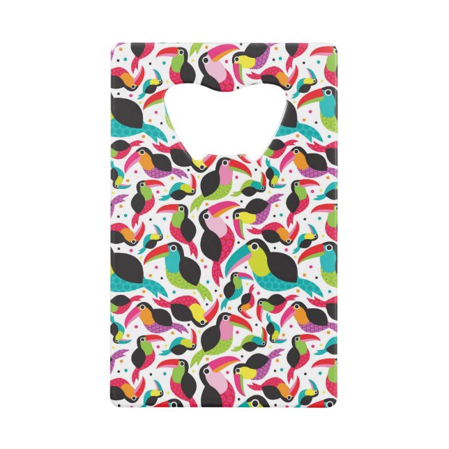 exotic brazil toucan bird background credit card bottle opener (Front)