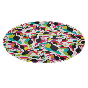 exotic brazil toucan bird background cutting board