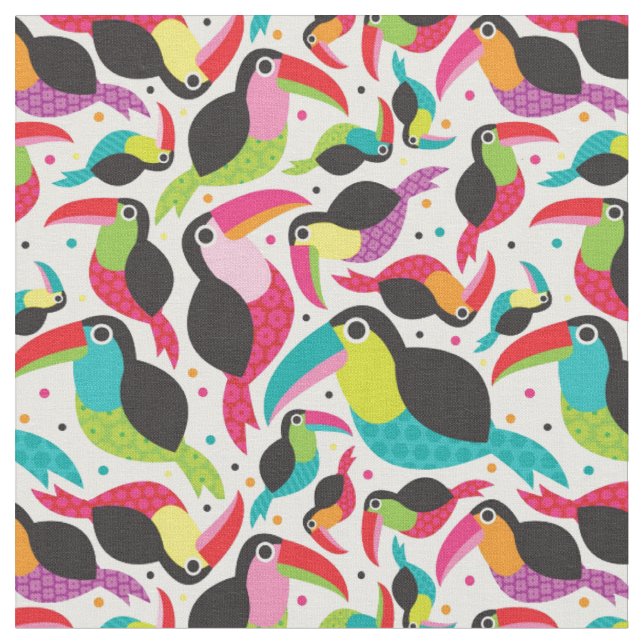 exotic brazil toucan bird background fabric (Close Up)