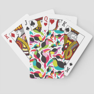 exotic brazil toucan bird background playing cards