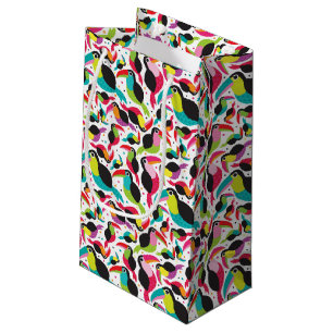 exotic brazil toucan bird background small gift bag