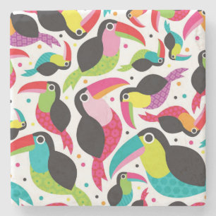 exotic brazil toucan bird background stone coaster
