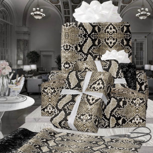 Exotic Bronze Brown Python Snakeskin Wrapping Paper