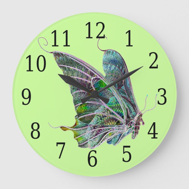 Exotic Butterfly Round Clock (Front)